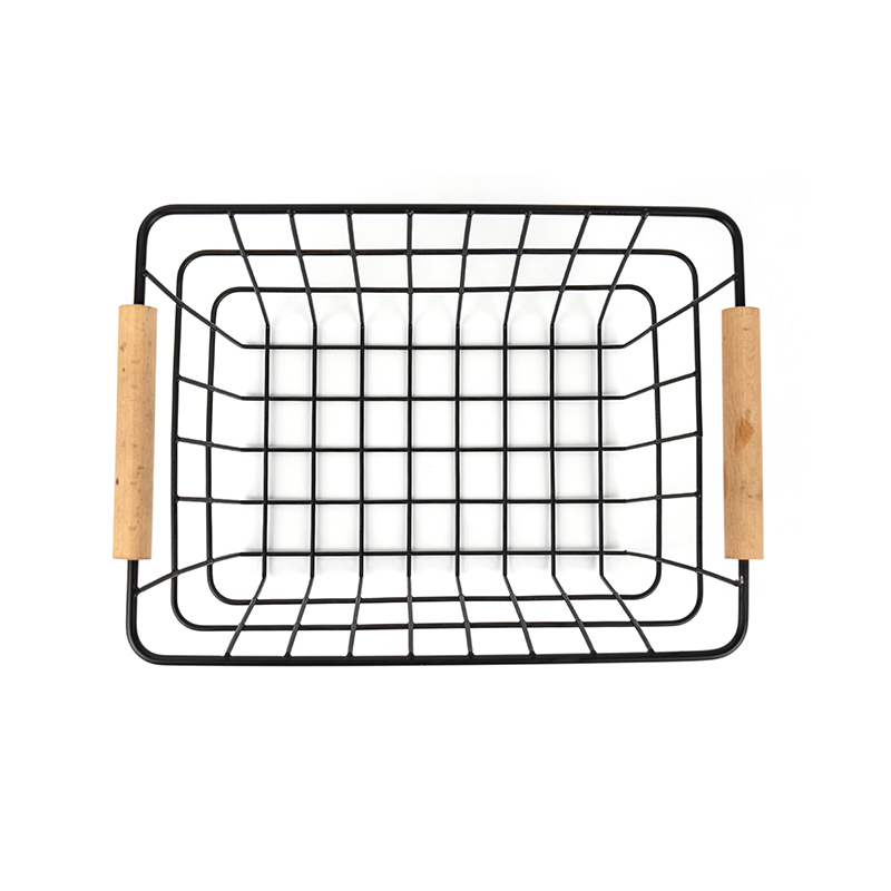 Žičane košare za pohranu s drvenom ručkom za kuhinju i smočnicu