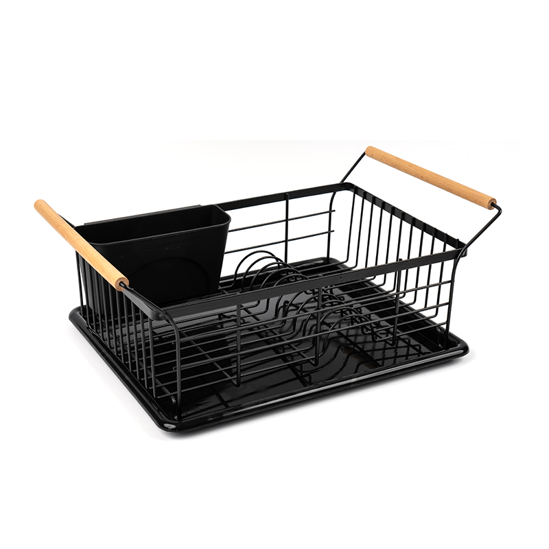 Stalak za sušenje zdjela i tanjura s drvenom ručkom