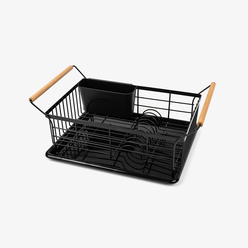 Stalak za sušenje zdjela i tanjura s drvenom ručkom