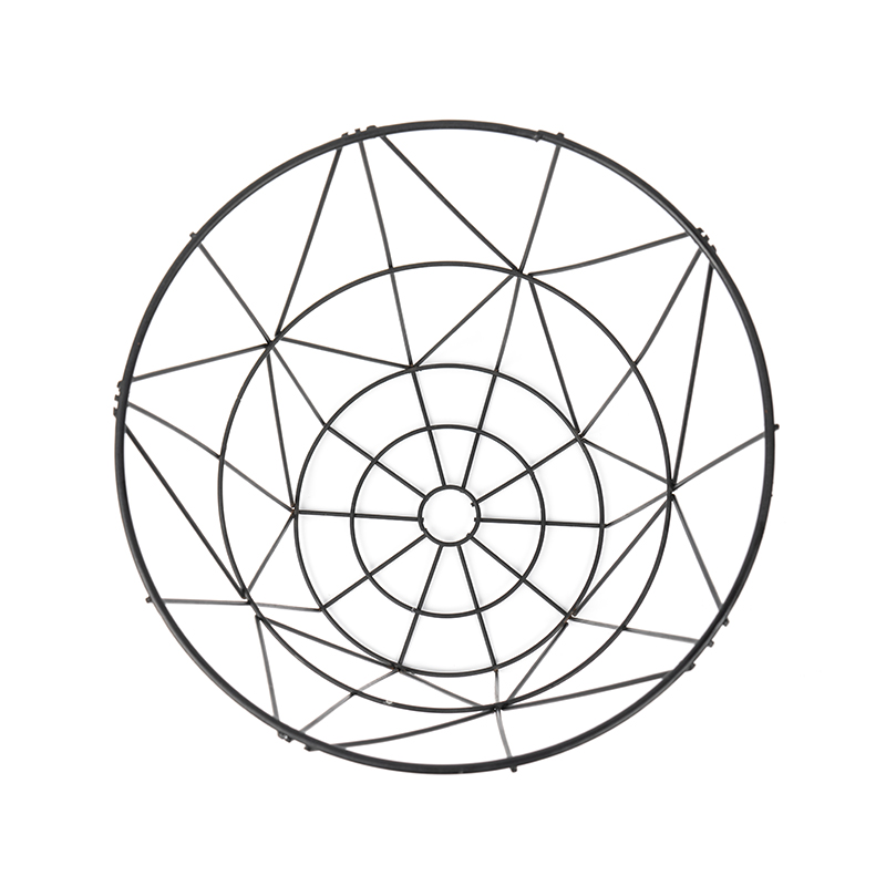 Crna okrugla kanta za smeće od žičane mreže za ured i spavaću sobu