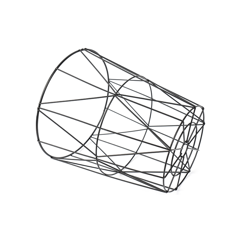 Crna okrugla kanta za smeće od žičane mreže za ured i spavaću sobu