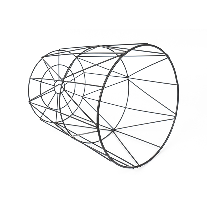 Crna okrugla kanta za smeće od žičane mreže za ured i spavaću sobu