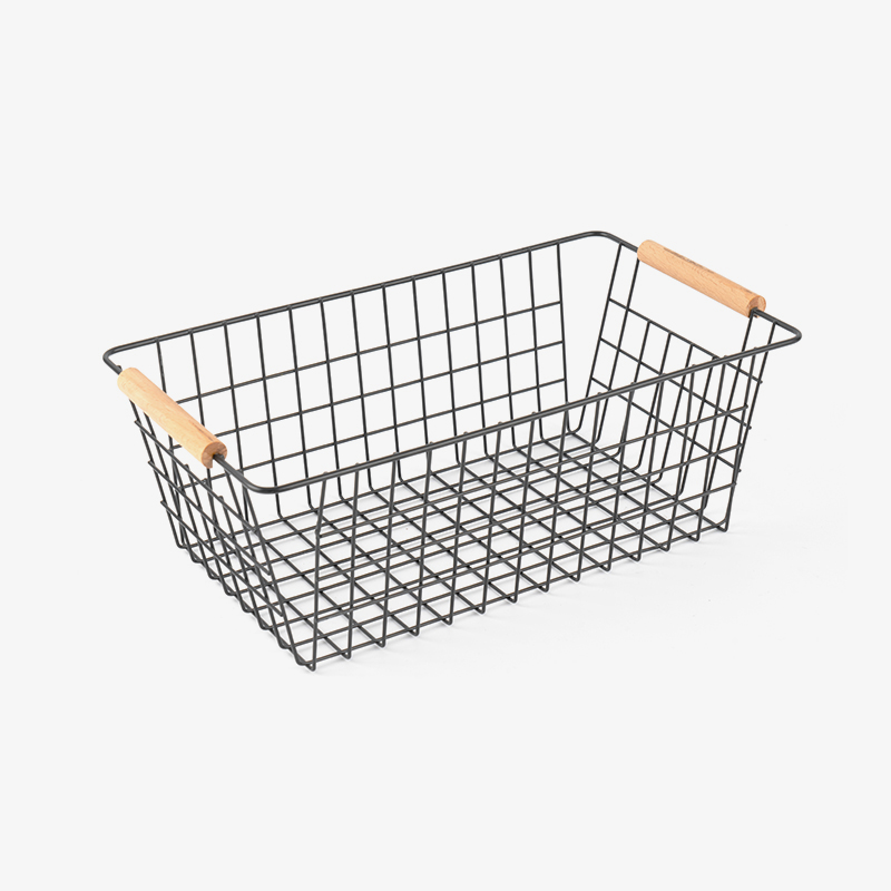 Košara za pohranu s drvenom ručkom