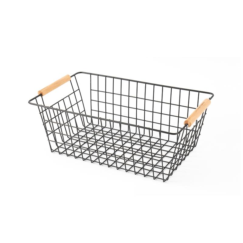 Košara za pohranu s drvenom ručkom