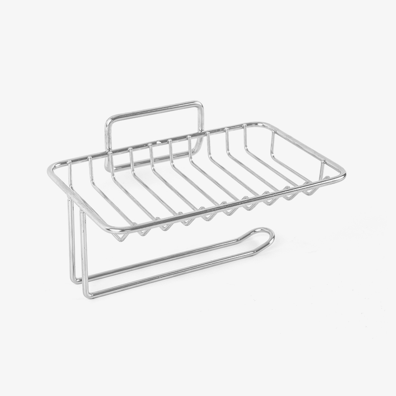 Keramička posuda za sapun sa samodrenažom i postoljem od nehrđajućeg čelika