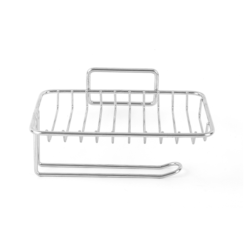 Keramička posuda za sapun sa samodrenažom i postoljem od nehrđajućeg čelika