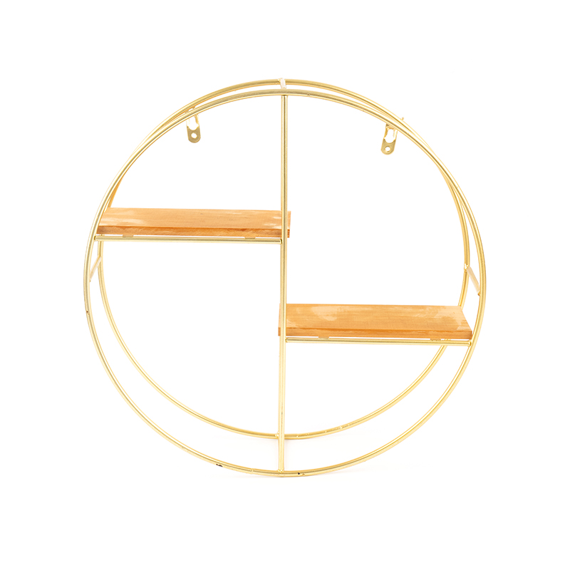 Zlatna okrugla zidna polica