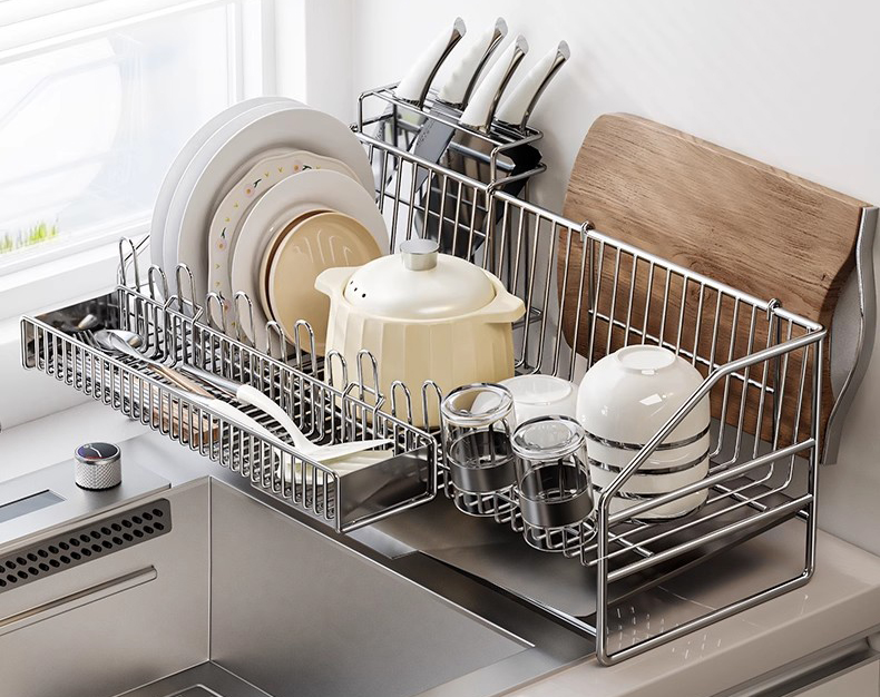 Kakav je držač za posuđe od nehrđajućeg čelika 304 u usporedbi s plastičnim držačima?